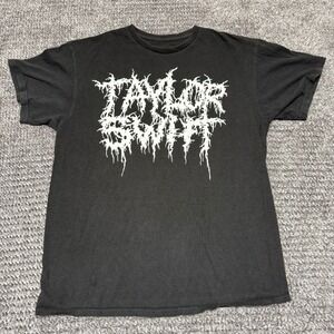 Taylor Swift Teen Hearts T Shirt Mens L Death Metal Logo Graphic Tee Black